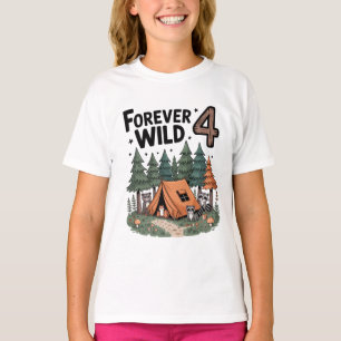T-shirt Animal de la forêt à l'aquarelle campeur 4ème anni