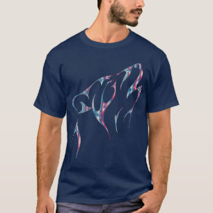 T-shirt animal de l'esprit de loup hurlant Iridesc