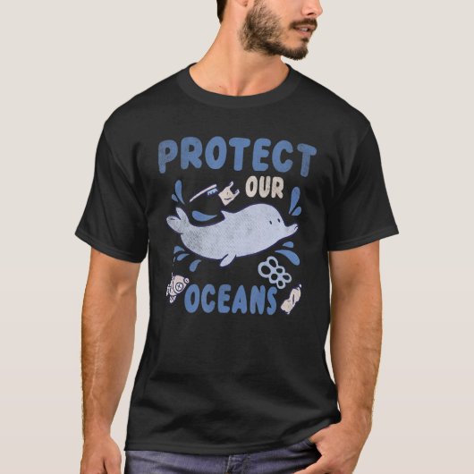 T-shirt Animal Dolphin Planète Eau Protéger notre océan (Devant)
