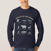 T-shirt Animal du monde noms exotiques de la faune (Devant)