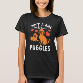 T-shirt Animal  Girls Dog  Women Dog Owner Cute Puggle