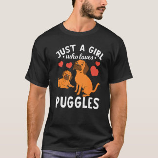 T-shirt Animal  Girls Dog  Women Dog Owner Cute Puggle