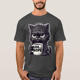 T-shirt Animal grincheux euh non Chat Café ee Drôle de cha