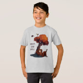 T-shirt Animal heureux de la faune de garçon de jours de (Devant entier)