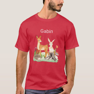 T-shirt Animal lapin hérisson famille Gabin