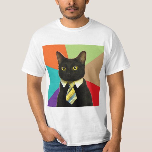 T-shirt Animal Meme de conseil de chat d'affaires (Devant)