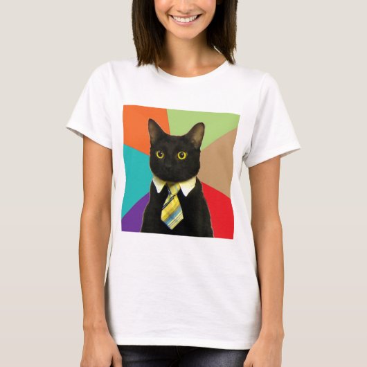 T-shirt Animal Meme de conseil de chat d'affaires (Devant)