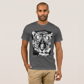 T-shirt Animal Tiger Mens à manches courtes Asphalte gris  (Devant entier)