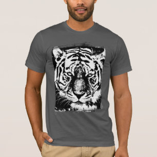T-shirt Animal Tiger Mens à manches courtes Asphalte gris