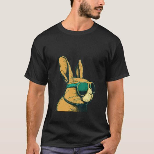 T-shirt Animals Graphic  Bunny Wearing Sunglasses (Devant)