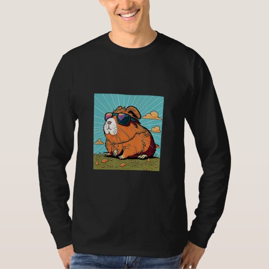 T-shirt Animals Graphic  Guinea Pig Wearing Sunglasses 1 (Devant)