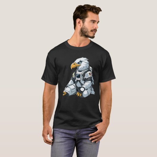 T-shirt Animals In Space- Eagle Astronaut- Eagle in Space (Devant entier)