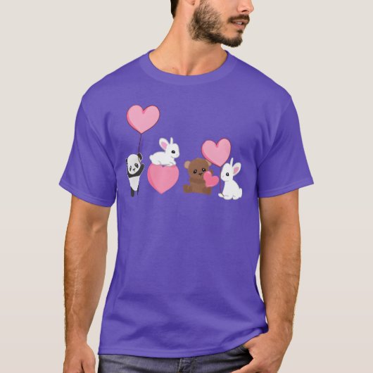 T-shirt Animals panda rabbit bear love animal rights activ (Devant)