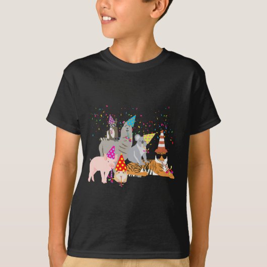 T-shirt Animals Partying Cute Animals Having A Party  (Devant)