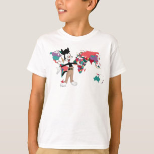 T-shirt Animaniacs Graphique de la carte du monde de Yak