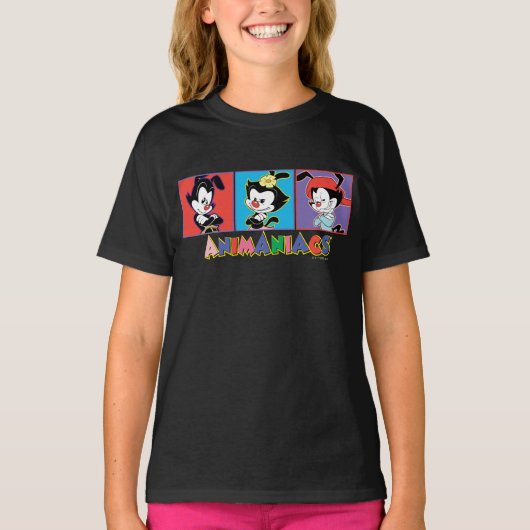 T-shirt Animaniacs | Graphique de panneau Yakko, Dot et Wa (Devant)