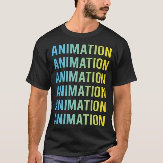 T-shirt Animation Bleu Jaune (Devant)