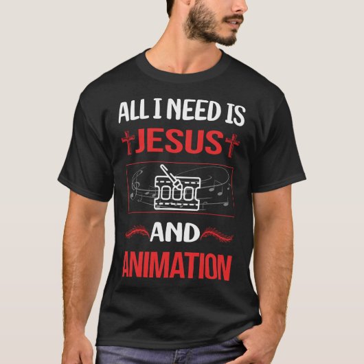 T-shirt Animation de Jésus drôle (Devant)