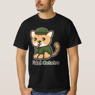 T-shirt Animaux amusants Chat Fidel Castro