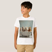 T-shirt Animaux amusants dans la baignoire (Devant entier)