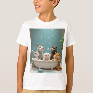 T-shirt Animaux amusants dans la baignoire