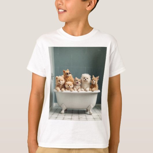 T-shirt Animaux amusants dans la baignoire (Devant)