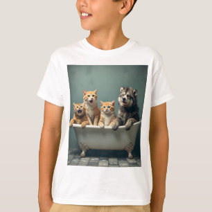 T-shirt Animaux amusants dans la baignoire