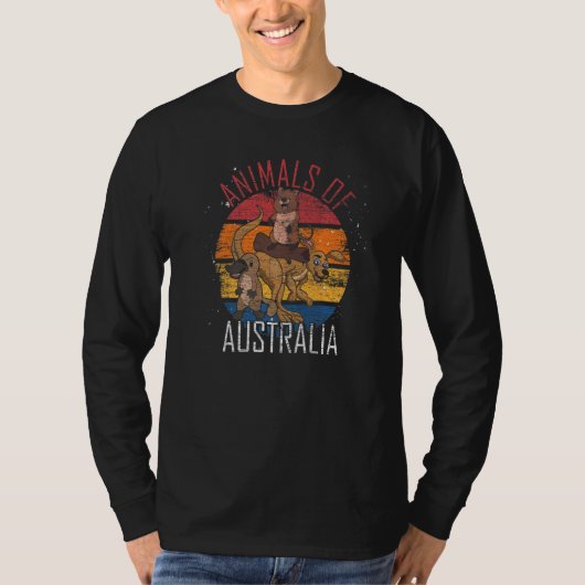 T-shirt Animaux Aussies Rétro D'Australie (Devant)