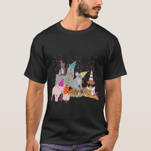 T-shirt Animaux - Beaux animaux ayant une fête (Devant)