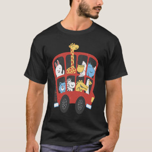 T-shirt Animaux Bus Lapin Girafe Rhinocéros Canard Chat
