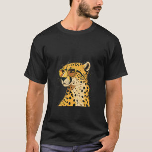 T-shirt Animaux Cheetah Graphique Portant des lunettes de