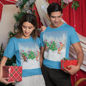 T-shirt Animaux Dansants Dansant Par Arbre De Noël Unisex