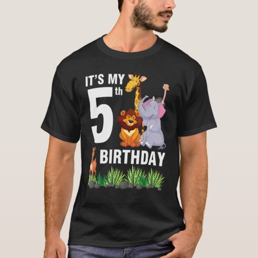 T-shirt Animaux Dansez ensemble Joyeux moi 5 ans C'est mon (Devant)