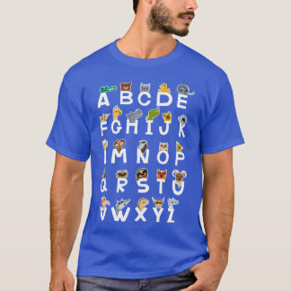 T-shirt Animaux d'apprentissage de l'alphabet ABC famille