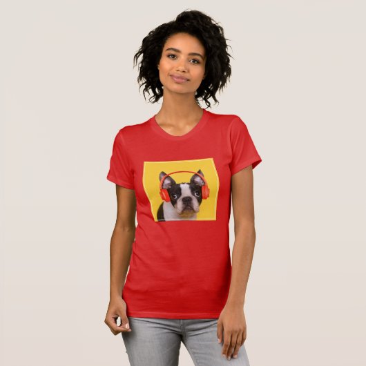 T-shirt Animaux de bébés cutest | Casques Terrier de Bosto (Devant entier)