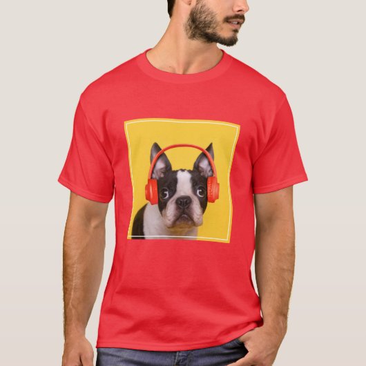T-shirt Animaux de bébés cutest | Casques Terrier de Bosto (Devant)