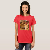 T-shirt Animaux de bébés cutest | Corgi Christmas Reindeer (Devant entier)