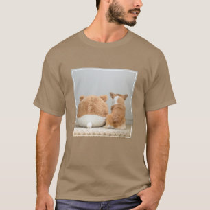 T-shirt Animaux de bébés cutest   Corgi & Plush Puppy