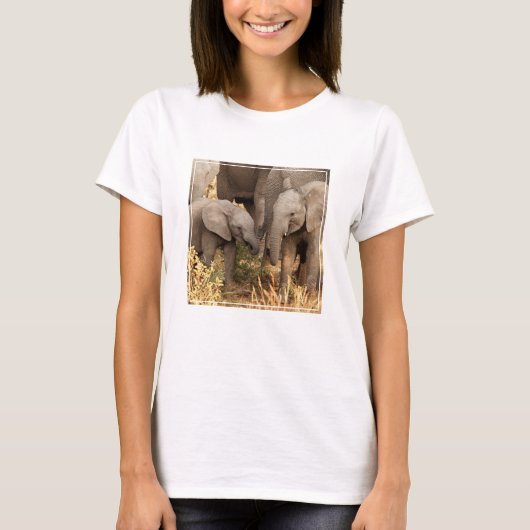 T-shirt Animaux de bébés cutest | Deux jeunes éléphants (Devant)