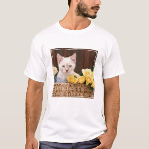 T-shirt Animaux de bébés cutest Roses chats et jaunes