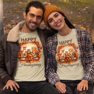 T-shirt Animaux de bois d'action amicale Feuilles d'automn