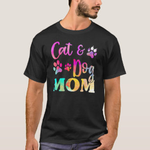 T-shirt Animaux de compagnie chat et chien maman Tie Dye F