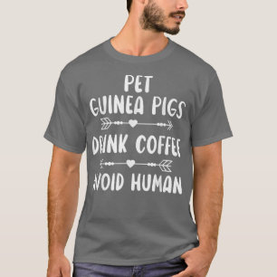 T-shirt Animaux de compagnie Guinée Chiens Boire du café É