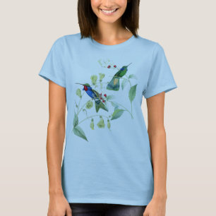 T-shirt Animaux de faune de fleurs d'oiseaux de colibri