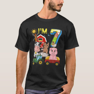 T-shirt Animaux de ferme Barnyard Tracteur 7E Anniversaire