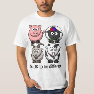 T-shirt animaux de ferme d'arc-en-ciel