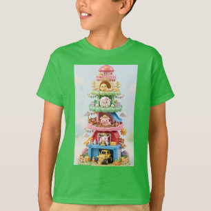 T-shirt Animaux de ferme mignons tour grange - Vache Cocho