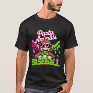 T-shirt Animaux de fête Baseball Singe Drôle