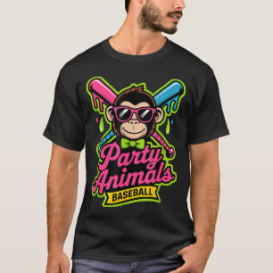T-shirt Animaux de fête baseball singe drôle slime vibrant
