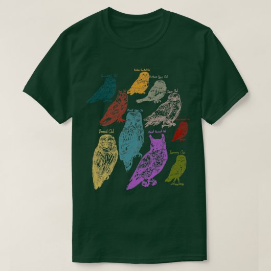 T-shirt Animaux de forêt Oiseaux indigènes Hibou (Design devant)